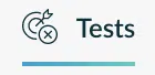 tests dashboard button
